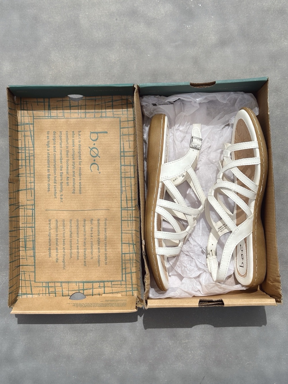 b.o.c. Cora White Strappy Comfort Sandals Women’s Size 8 Excellent Condition - Picture 6 of 10